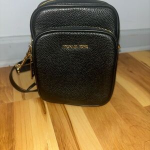 Michael Kors Black Belt Bag with Gold Details